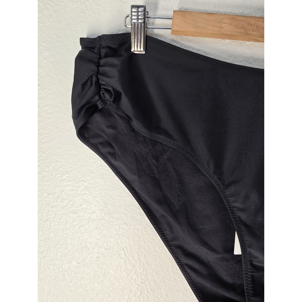 Ganni Swim Bottom Women Size 48 Solid Black High-Waisted Bikini Bottoms NWT - Picture 3 of 10